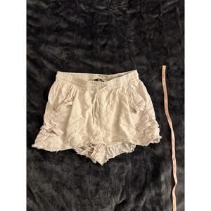 Thread and supply women’s white linen shorts with pockets drawstring size medium